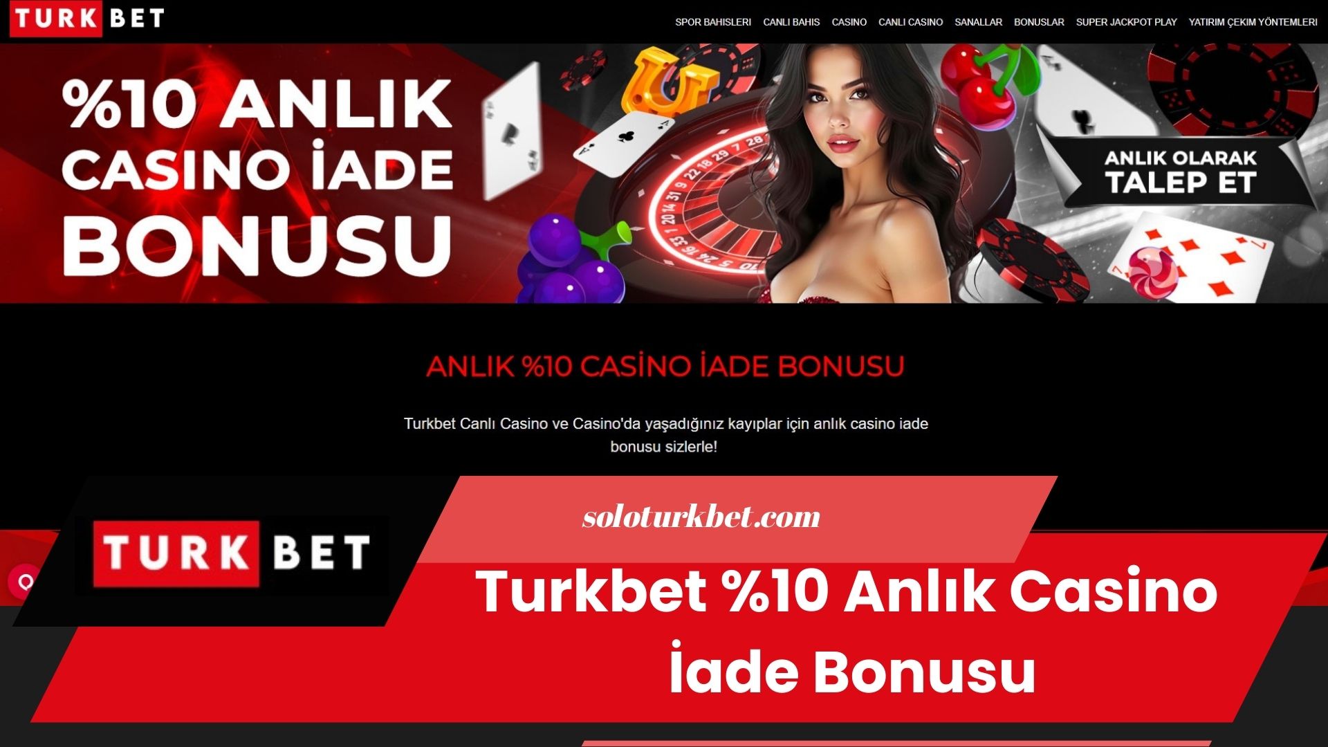 Turkbet %10 Anlık Casino İade Bonusu