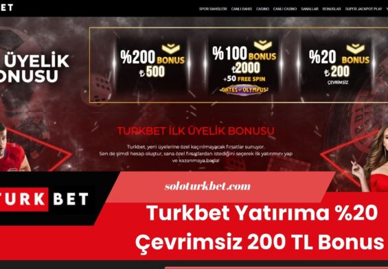 Turkbet Yatırıma %20 Çevrimsiz 200 TL Bonus